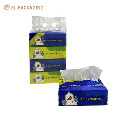 Custom 4-Pack Portable Handheld Virgin Wood Pulp Soft Facial Paper Tissue with Cartoon IP Packaging