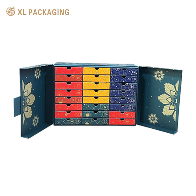 XL Packaging Custom Packaging Box Factory 24 Drawer Advent Calendar Packaging Box Tea Hot Coffee Chocolate Bag Advent Calendar