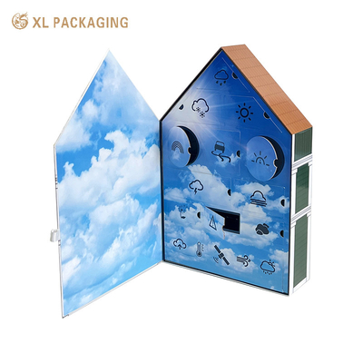 XL Packaging Custom Packaging Box Factory Gift Tree Calendar Box Skin Care Tools Toy Craft Electrons House Shape Gift Advent Calendar Packaging Box