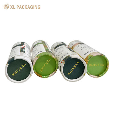 Custom Round Paper Tube Packaging with 157gms Art Paper and 1.5mm Hard Paperboard for Essential Oils Featuring 4-color Offset Printing