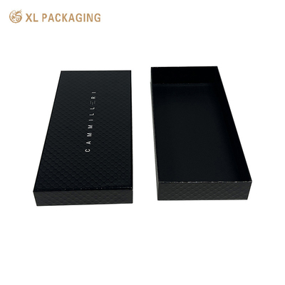 Custom Printed Costom Packaging Boxes Black Paper Cardboard Gift Packaging Box Glossy Lamination Lid And Base Gift Box