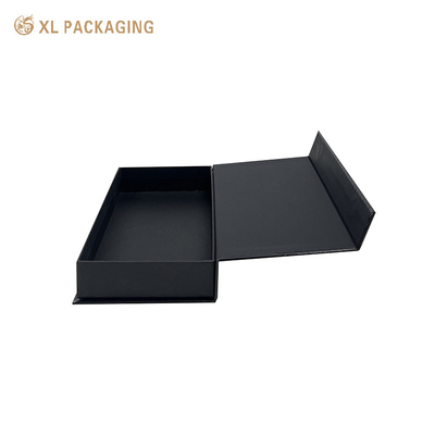 XL Packaging Custom Packaging Box Factory Black Cardboard Magnetic Closure Box Folding Clothing Garment T Shirt Customized Wholesale Factory Packaging Box