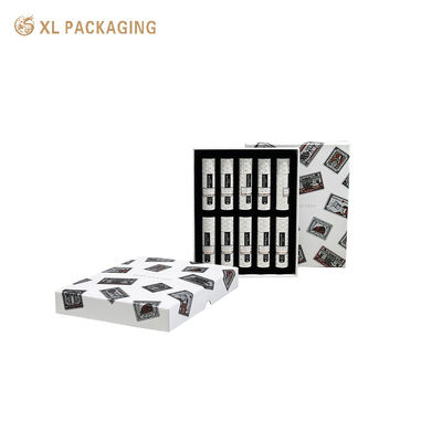 Custom Printed Gift Box for Lipstick Sets with Sturdy Rigid Lid & Base, 10-Cavity EVA Liner and Vintage Stamp CMYK Printing