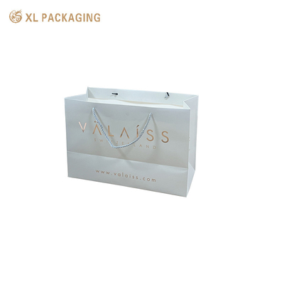 Custom Logo Hard White Art Paper Bags  Luxury Shopping Packaging With Die-Cut Handles Scratch-Resistant Coating Easy Carry Design Durable For Heavy Gifts Stylish For Branded Experiences