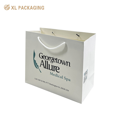 Custom Company Logo Paper Shopping Bags High-Quality Coated Paper Hand Bags For Clothes Shoes & Retail Packaging - Sturdy Handles Gloss/Matt Lamination & Bulk Order Discounts