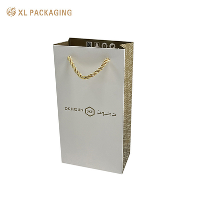 XL PackagingEco-Friendly Packaging For Boutiques Gifts Retail High Quality Gold Color Recyclable Shopping Bags Fancy OPP String Handle Paper Bags With Gold Foil Stamping Matte Finish Reinforced Bottom