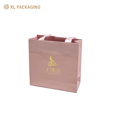 Wholesale Custom Color Pink Gift Packaging Bags Logo-Printed Paper Shipping Bags With Reinforced Handles Matte/Gloss Finish Perfect For Birthday Gifts Branded Deliveries