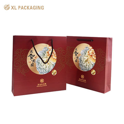 Recycled Cardboard Wine Carrier Bag with Custom Logo for Luxury Gift Packaging