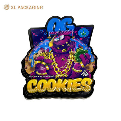 Smell Proof Mylar Zipper Bag Custom Paper Sticker Sealed Plastic Pouch for Candy Packaging