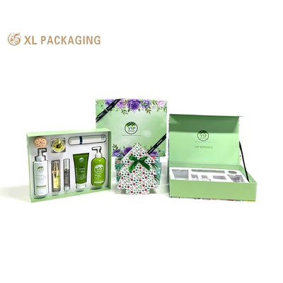 Eco-Friendly Custom Logo Magnetic Closure Large Luxury Cosmetic Box Skin Care Packaging With Removable Tray Durable Cardboard Perfect For Gifts & Branding