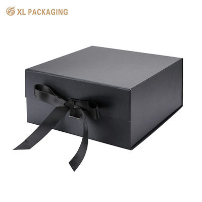 Black Magnetic Gift Box with Ribbon Closure | Eco-Friendly
