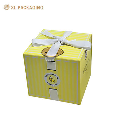 Custom Explosion Cosmetic Gift Box with Satin Ribbon Bow and Die-Cut Insert for Luxury Skincare Packaging