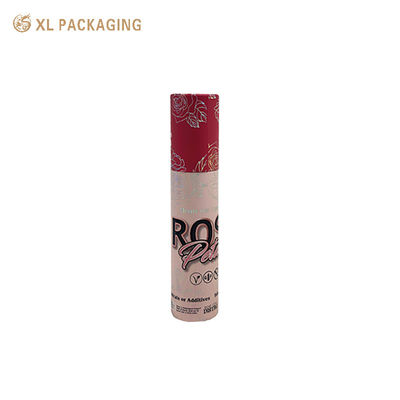 Wholesale Cheap Custom Small Paper Tube Box, Roll‑Edge Cardboard Cylinder With Holographic Silver Foil for Lip Glaze Lip Gloss