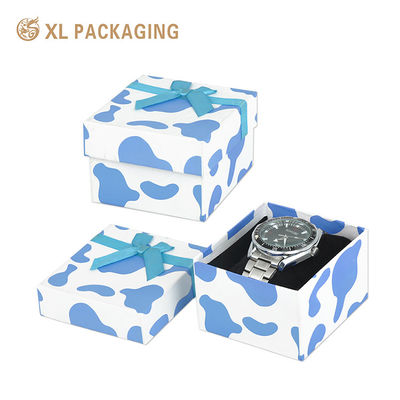 Black Flocked Inner Insert Watch Gift Box with Rigid Lid-and-Base Structure and Custom Logo Available