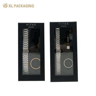 Luxury Black Paper Watch Box with Custom Logo Printing