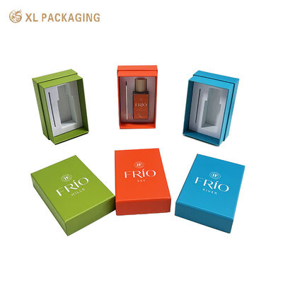 Custom Luxury Rigid Gift Box with High-Density Cardboard Molded Dual-Cavity Insert for Perfume Packaging