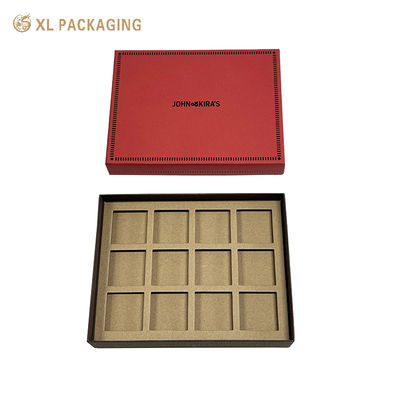 Custom 12-Compartment Rigid Gift Box with Premium Construction and Brand Printing for Chocolate Packaging