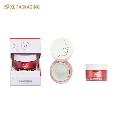 Custom Eco Recyclable Cosmetic Gift Box with Slanted Transparent Window and Foldable Flat Structure for Face Cream