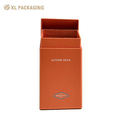 Hinged Lid Rigid Box with Angled Opening Design and Pantone Color Printing for Luxury Cigarette Paper Packaging