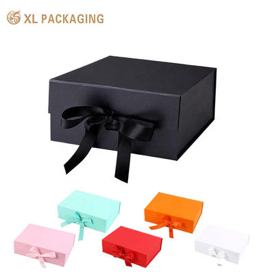 Foldable Magnetic Closure Paper Boxes With Ribbon Bow For Clothing