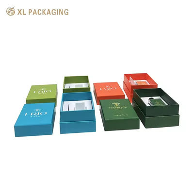 Custom Luxury Rigid Gift Box with Four Morandi Matte Colors and Dual Shockproof Inserts for Perfume Packaging