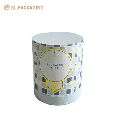 Wholesale Custom Flat Edge Paper Tube Box, Matt Silver Foil Stamping, Empty White Inner Cosmetic Cylinder Packaging