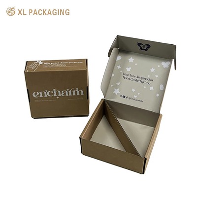 Recyclable Logo Brown Kraft Corrugated Shipping Boxes Shoes Cloth Dress Hair Extensions Paper Box Packaging Mailer Box