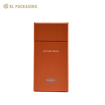 Custom Slant Edge Rigid Gift Box 2mm Grey Board 157gsm Art Paper Orange Paper Packaging Box