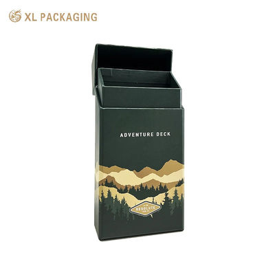 Wholesale Custom 3 Pieces Slant Cigar Packaging Box, CMYK Print Matte Lamination Dark Green Inside Rigid Tobacco Box