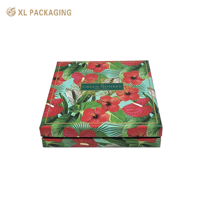Chocolate Gift Box Gold Foil Logo Green Cookie Paper Box Food Grade 9 Pieces Chocolate Packaging Box