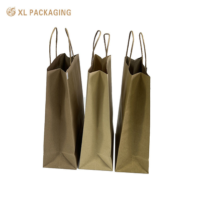 Customer Provide Kraft Paper Bags With Handles , Eco Friendly Custom Printing Shopper Gift Craft Paper Bag