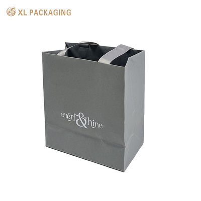 Luxury Custom Christmas Gift Eco Friendly Reusable Shopping Bag with Reinforced Ribbon Handles in Custom Pantone Colors