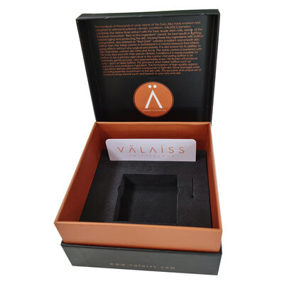 Textured Cosmetic Gift Box Sponge Insert Rose Gold Foil Embossed Logo Paper Packaging for Luxury Skincare