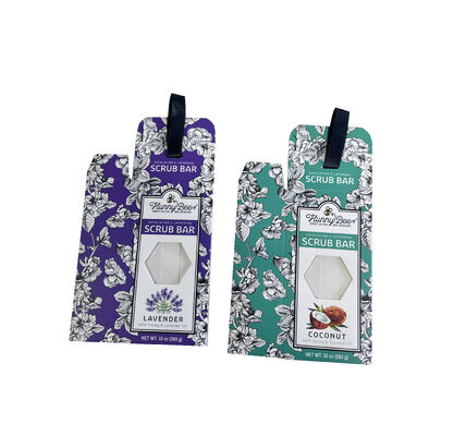 Machine Made Foldable Card Box Bright Color Printing Clear Window Display for Soap Gift Set Wholesale
