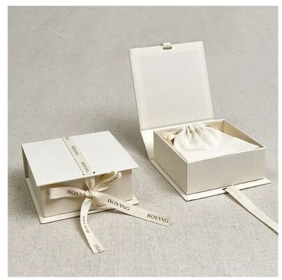 Custom Color Magnetic Closure Gift Box Brand Logo Ribbon for Clothing Cosmetic Packaging