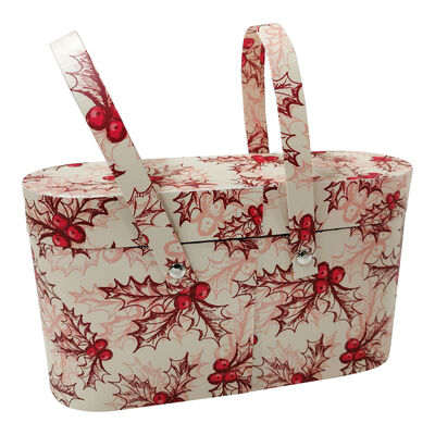 Paper Hamper Holiday Gift Set Packing Rustic Basket Shape New Design Box With Handle