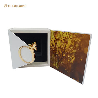 Custom Printed Rigid Drawer Packaging Box with 1200gsm Greyboard Hidden Magnetic Closure and Gold Foil Logo for Cosmetic Brands